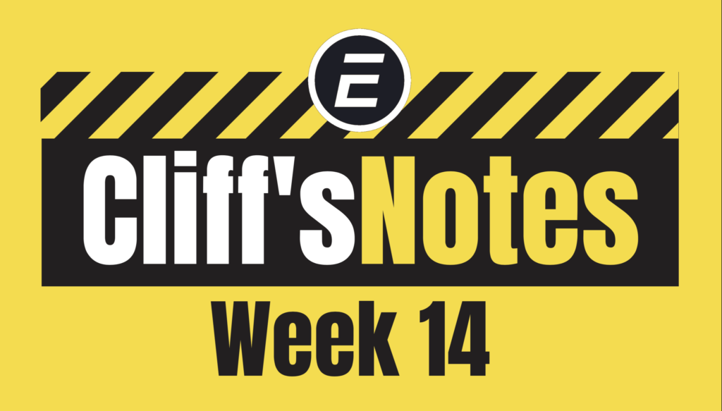 Cliff's Notes Week 14